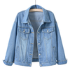 Denim and Duds Women’s Blue Oversized Denim Jacket with Pockets