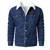 Denim and Duds Men’s Blue Denim Jacket with Fur Collar and Inner Fur