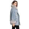 Denim and Duds Women’s Blue Denim Jacket with Fur Collar and Cuffs