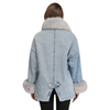 Denim and Duds Women’s Blue Denim Jacket with Fur Collar and Cuffs