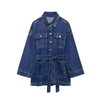 Denim and Duds Women’s Belted Denim Jacket with Patch Pockets