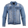 Denim and Duds Men’s Blue Distressed Denim Jacket with Chest Pockets